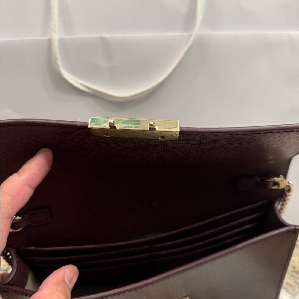Furla Deep Plum Crossbody with Gold Chain - Picture 4 of 4